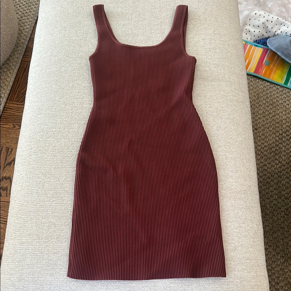 Babaton Ribbed Bodycon Mini Dress